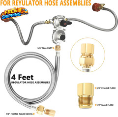 2-Stage Auto Changeover LP Propane Gas Regulator with 48”Stainless Braided