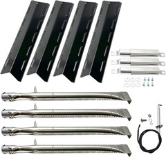 Grill Repair Kit 4 Burners Heat Plates Ignitor Crossover Tube Replacement Set