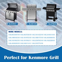 16 3/8″ Cooking Grates 14 15/16″ Heat Plates Replacement Parts for Kenmore Grill