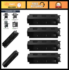 Gas Grill Replacement Heat Plates, Porcelain Steel, 14.625″x4.25″, 4-Pack