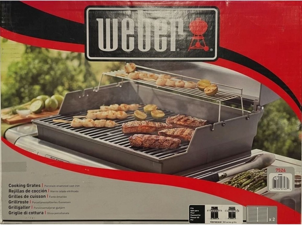 Weber Porcelain Enamel Cooking Grates for Weber Genesis E / S 300 Series – 7524