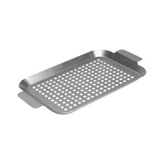 Stainless Steel BBQ Grill Basket with Holes for Meat Fish and Vegetables