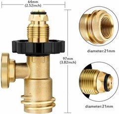 Propane Gas Tank Brass Adapter Gauge Grill BBQ w/Indicator Pressure Gage US