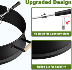 SHINESTAR Upgraded Rotisserie Kit for All Weber 22-Inch Kettle Charcoal and Othe