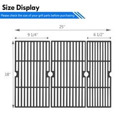 Grillflame 463347519 463347017 Grill Grates for 18″ x 25″ in total, Black