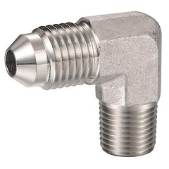 4AN Male Flare to 1/8 NPT Pipe Male Stainless Steel 4AN to 1/8 NPT 90 Degree