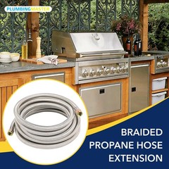 Plumbingmaster 12Ft Propane Gas Line3/8 Gas Hosehigh Pressure Braided Propane