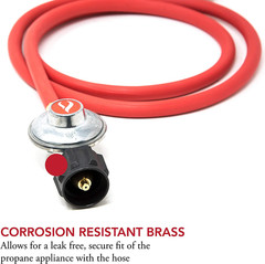 2102 New Improved 6 Ft Low Pressure Propane Regulator and Hose Connection Kit fo