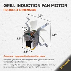 Induction Fan Replacement for Pellet Grills – AC120V 60Hz Combustion Fan Kit