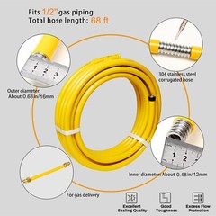 70ft 1/2” Natural Gas Line Gas Tubing Pipe Kit for Construction Heaters NG A…