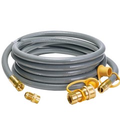 CALPOSE 15 Feet 1/2 inch ID Natural Gas Grill Hose with Male 15 Feet, Gray