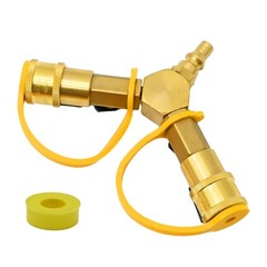 1/4 RV Propane Quick Connect Y Splitter Adapter w Shutoff Valve 2 Way Kit