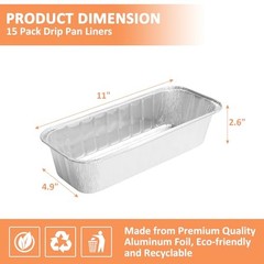 15 Pack 6498 6417 Grease Tray Liners Silver-15 pcs for Weber Genesis II 400/600
