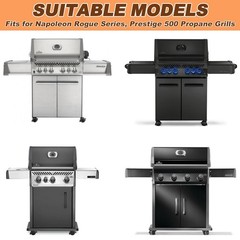 7 Pack Heat Plates + 4 Grill Burners Set, Silver -for Napoleon Rogue Series…