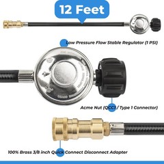 Palpitatec F271803 12Ft Propane Heater Adapter Hose Regulatorfor Heater Big
