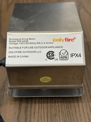 Onlyfire IPX4 Rotisserie Drive Motor RM-A206 Tested Working