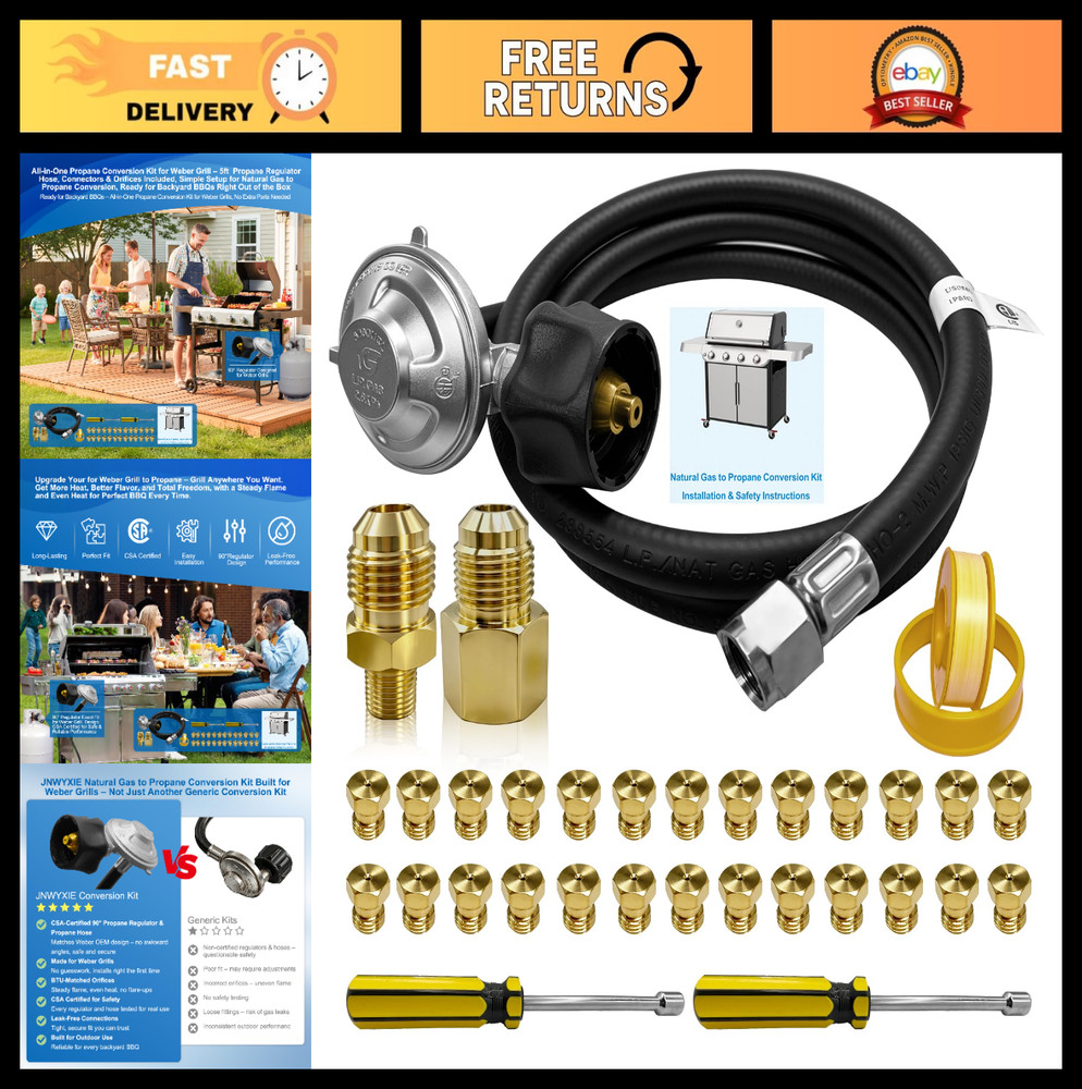 Natural Gas to Propane Conversion Kit for Genesis & Spirit Grills, 5FT Hose, 26