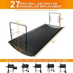 Hisencn 27 Inch Ash Pan Repair Parts for Chargriller 1224, 1324, 2121, 2222, 272