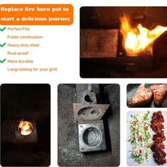 Heavy Duty Steel Fire Burn Pot Parts for Traeger Pit Boss Wood Pellet Grills US^