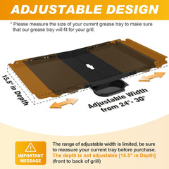 24″-30″ Grease Tray with Catch Pan for Dyna Glo Nexgrill Kenmore 4/5 Burner