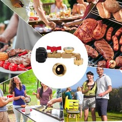 Propane Adapter 1lb to 20lb, QCC1 Propane Refill Elbow Adapter with Gauge