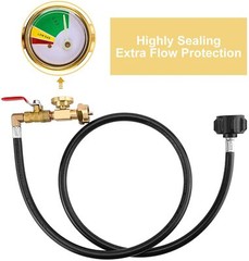 4FT Upgraded Propane Tank Refill Adapter Extension Hose w/ON/Off Control Valve