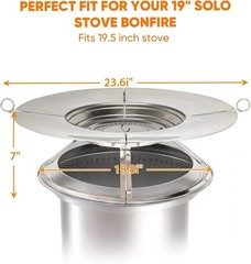Heat Deflector with Mesh Spark Screen for Solo Stove Bonfire 19.5″, Durable 3…