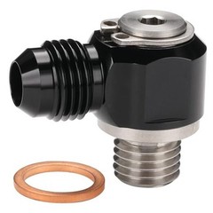 6AN Male Flare Banjo to M12x1.5 Stainless Steel Banjo Bolt 6AN to M12x1.5 Black