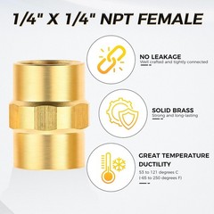 3 Pack QCC1 Nut Propane Gas Fitting Adapter Kit, 1/4 Male NPT x QCC1, 3/8 3