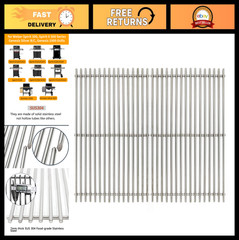 Stainless Steel Grill Grates 17.5″x11.5″ for Weber Spirit & Genesis Grills, Dura