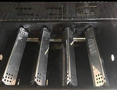 4-Burner Grill Replacement Kit | Heat Plates & 304 Stainless Steel Burners, 4-Pa