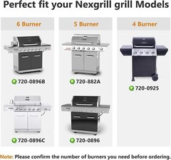 5PCS Stainless Steel Grill Burner for Nexgrill 720-0896B,720-0896C Gas Grill New