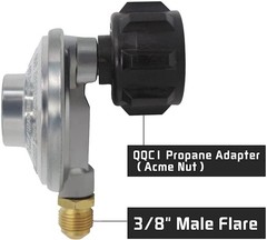 Low Pressure Regulator with QCC Type 1 for 5-40lbs Tank Cylinder 3/8″ Male Flare