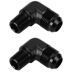 12AN Male Flare to 1/2 NPT Pipe Male 90 12AN to 1/2 NPT Black, 90 Degree – 2PCS