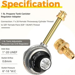 Grill BBQ Tru-Infrared Regulator Valve Compatible with CharBroil Grill2Go 2012