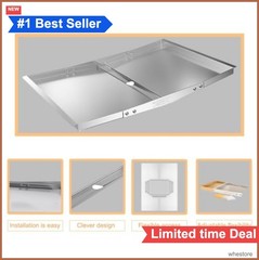 Stainless Steel Grease Tray with Catch Pan Adjustable Width 24-30 Inch for 4-5