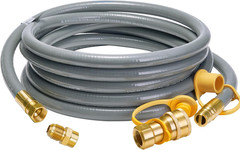 15 Feet 1/2 Inch ID Natural Gas Grill Hose with Male Quick Connect Plug and 3/4″