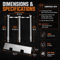Uniflasy 7636 Flavorizer Bars And 69787 Burner Tube For Weber Spirit Spirit Ii