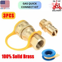 1/2″ Natural Gas Propane Quick Connect Adapter Disconnect Connector Brass Adapte
