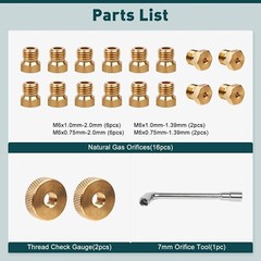 Natural Gas Conversion Kit Propane to NG Orifices Nozzle DIY Replacement Parts
