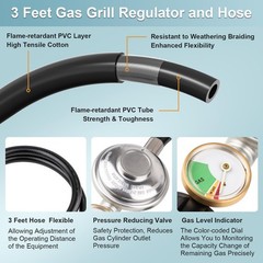Manguera y Regulador De Gas Propano 3 Pies 3/8 Inch Para Tanque Estufa Cocina