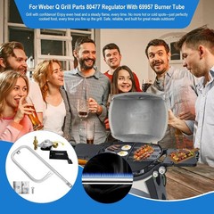 80477 Regulator with 69957 Burner Tube for Weber Q Grill Parts,For Weber Q100,Q1