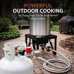 GASPRO Adjustable Propane Regulator 0-30 PSI with Gauge 5ft Braided Hose