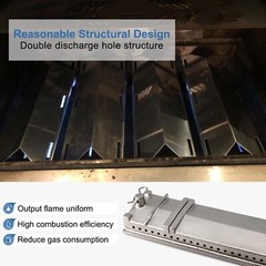 Criditpid 3 Pack Stainless Steel Heat Plates and Cast Stainless Steel Grill B…