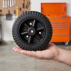 6Pcs 6 Inch Reusable Plastic Grill Wheels for Bbq Grill Cart Lightweight Black