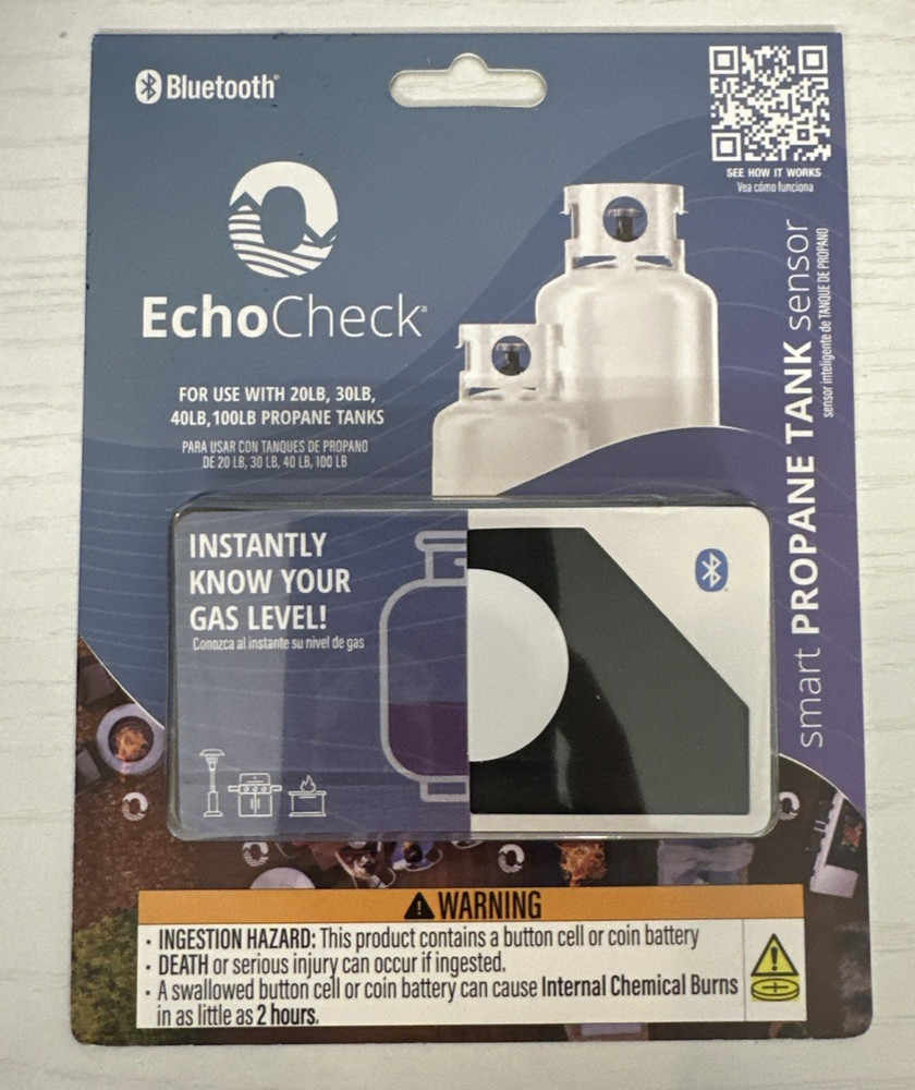 EchoCheck Smart Propane Tank Sensor – New & Unopened, Fuel Level Monitor