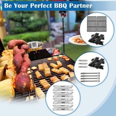 16 3/8″ Cooking Grates 14 15/16″ Heat Plates Replacement Parts for Kenmore Grill