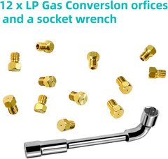 Propane Natural Gas Conversion Kit – 12 Pcs M6X0.75 Brass Orifice Nozzles 0.5Mm