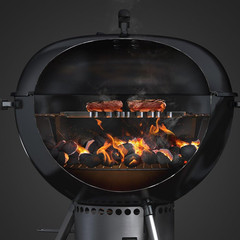 Gourmet BBQ System Sear Grate, Black – Porcelain‑Enameled Cast‑Iron for Perfect