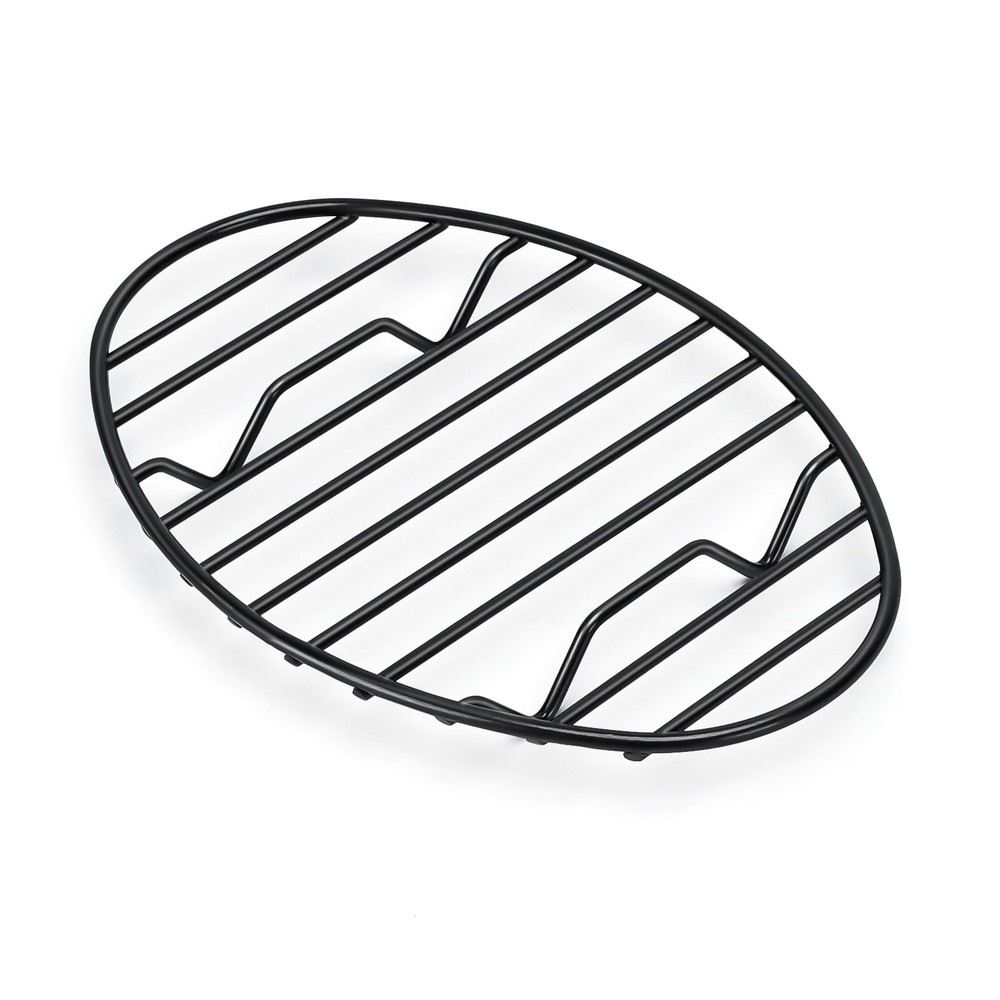 Oval Roasting Rack with Integrated Feet, Non-Stick Coating, 10*6.5”, Black